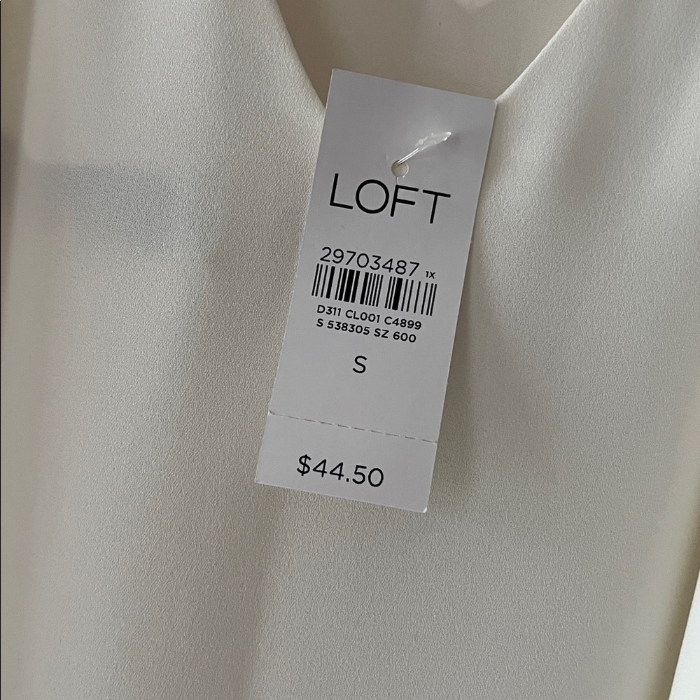 LOFT Sleek off-White Camisole Top-size small-NWT - Picture 4 of 5